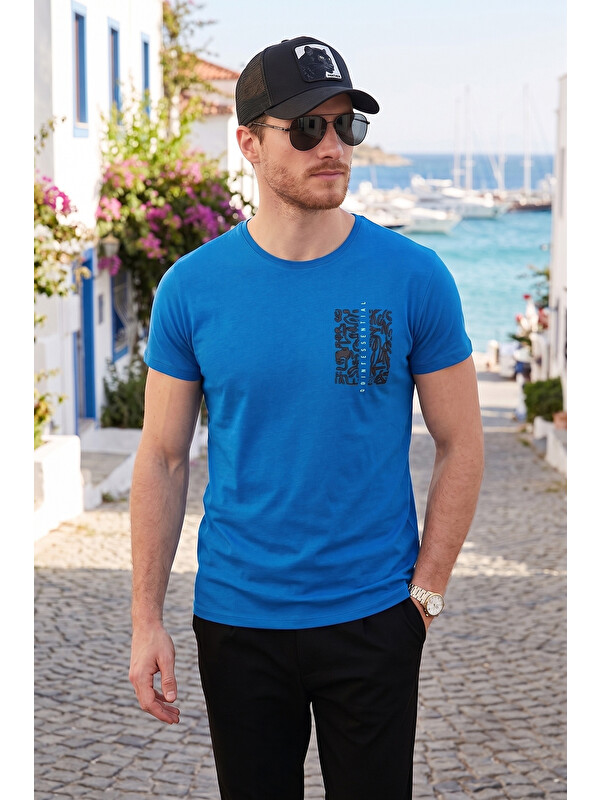 Buratti Bisiklet Yaka %100 Pamuk Slim Fit Erkek Tişört 541QUINT