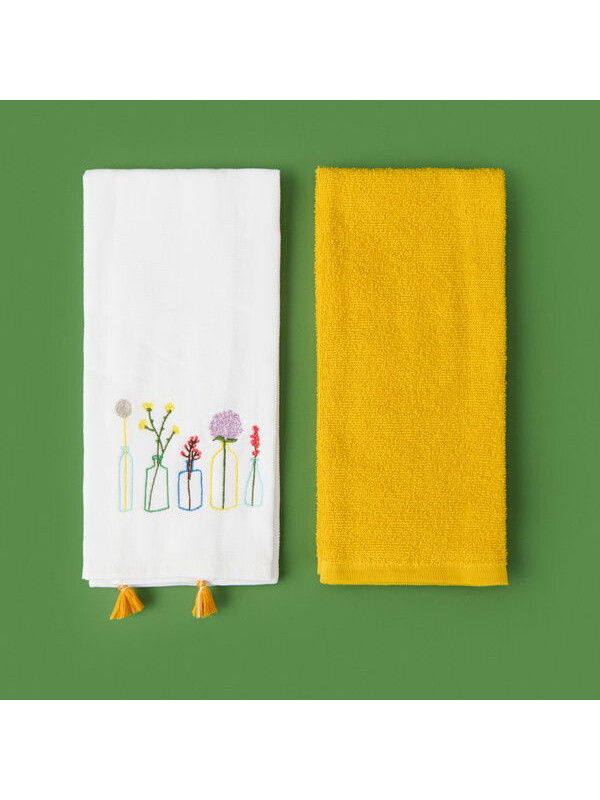 Evidea Soft Flo 2'li Mutfak Havlusu - Renkli - 40x60 cm