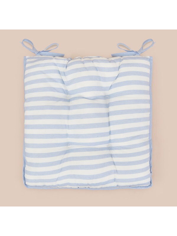 Evidea Soft Nautical Fun Sandalye Minderi - Ekru / Mavi - 43x43 cm