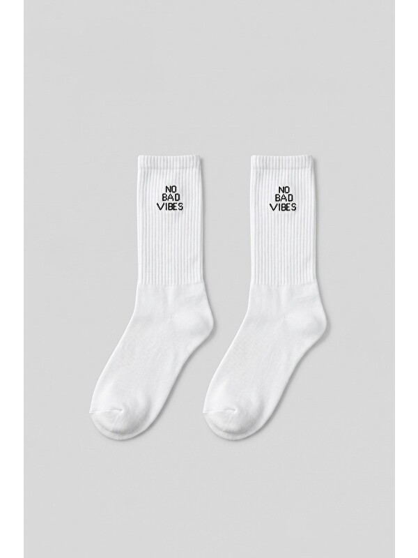 Abluka Online Erkek No Bad Vibes Uzun Kolej Tenis Çorap Siyah