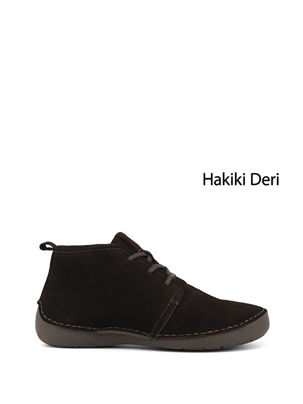GÖNDERİ(R) Kadın KOYU KAHVE Bağcıklı Hakiki Deri Comfort Bot