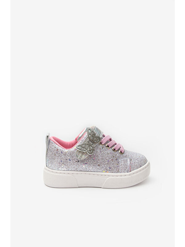 Gümüş Kelebek Detaylı Kız Çocuk Spor Ayakkabı - Görsel 3