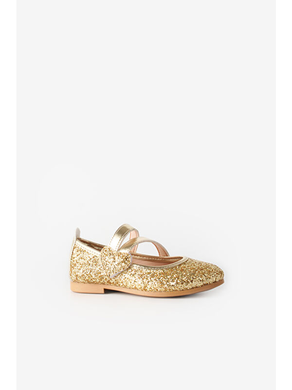 Altın Kalp Cırtlı Kız Çocuk Ayakkabı - Görsel 3