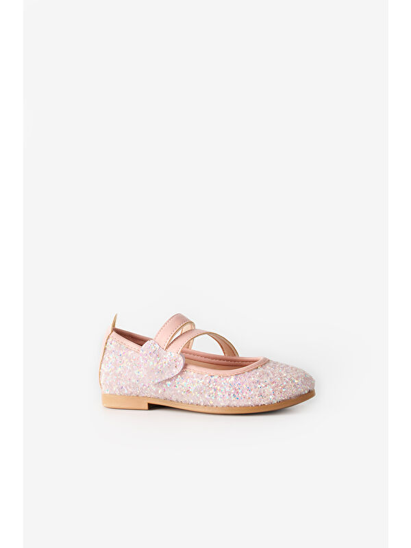 Pembe Kalp Cırtlı Kız Çocuk Ayakkabı - Görsel 3