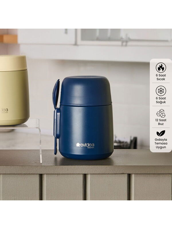 Evidea Kitchen Yemek Termosu - Lacivert - 500 ml