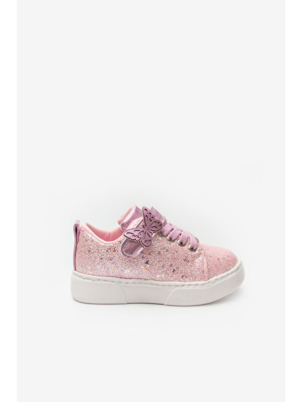 Pembe Kelebek Detaylı Kız Çocuk Spor Ayakkabı - Görsel 3