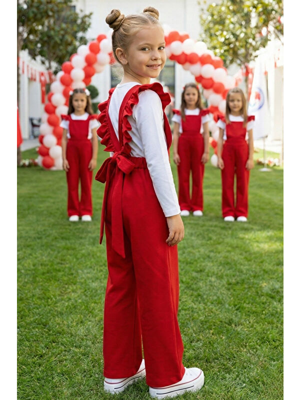 Parla Kids Kız Çocuk Pamuklu Fırfırlı Tulum