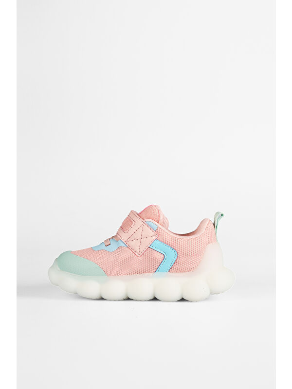 Bread Işıklı Kız Okul Öncesi Pudra Spor Ayakkabı - Görsel 4