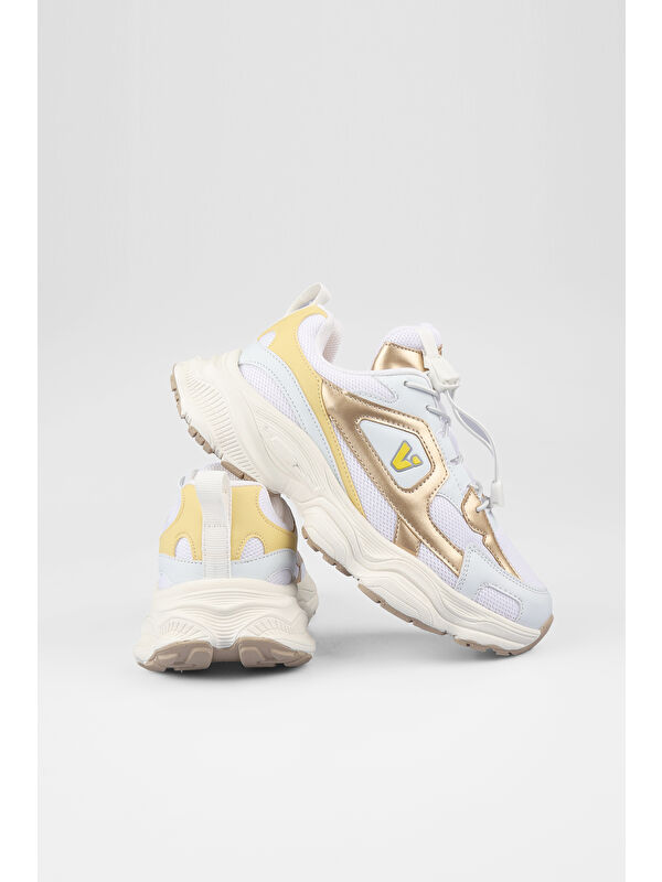 Coffee Basic Kız Çocuk Beyaz/Altın Spor Ayakkabı - Görsel 3