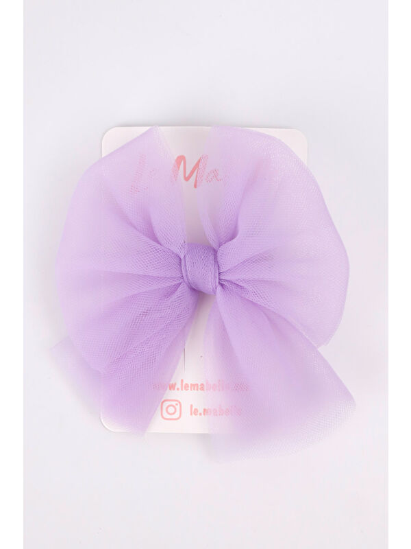 Le Mabelle Lila Tül Fiyonk Kız Çocuk Klips Toka