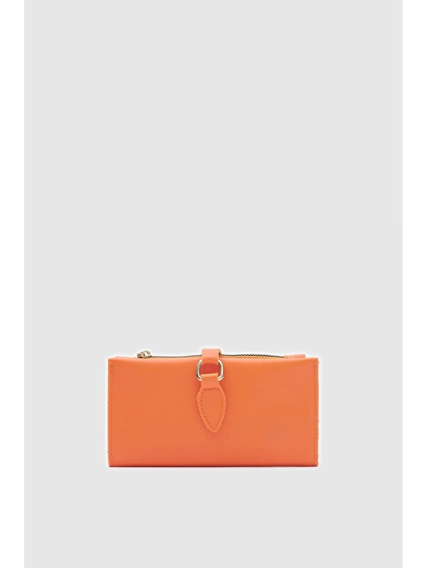 Shulebags Maxi Çıtçıt Kapamalı Kadın Cüzdan Turuncu
