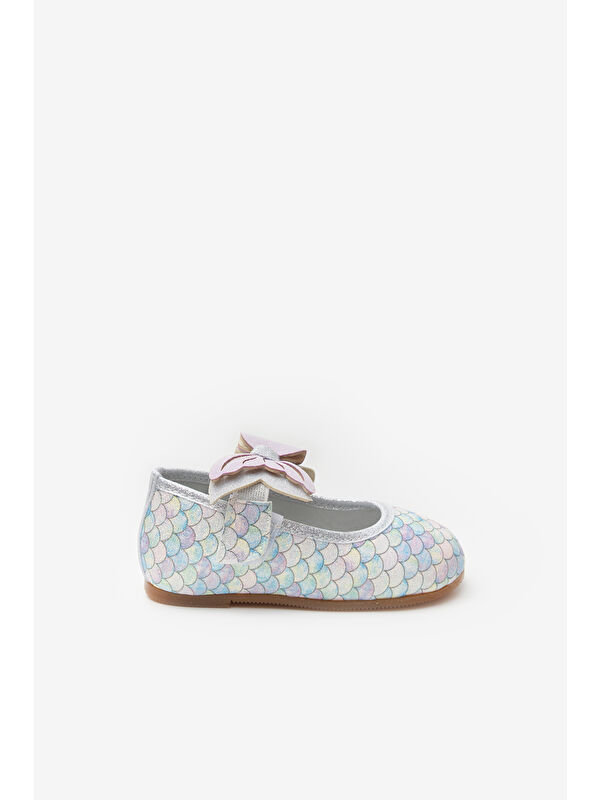 Lila Deniz Kızı Desenli Kız Çocuk Babet Ayakkabı - Görsel 3