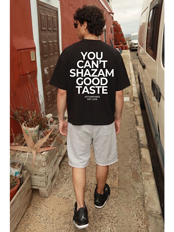 gothamVibes Boxy Shazam Siyah Premium T-Shirt