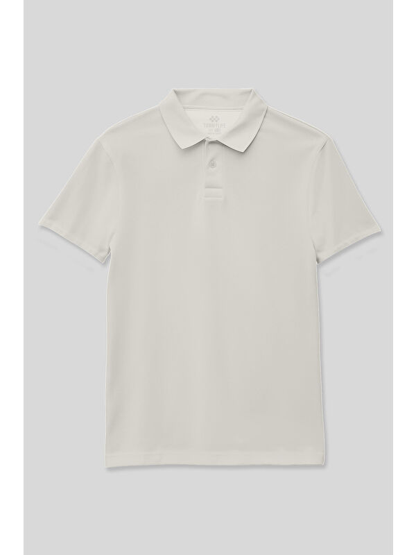 Tommylife Ekru Polo Yaka Standart Fit Basic Unisex T-Shirt - 11330