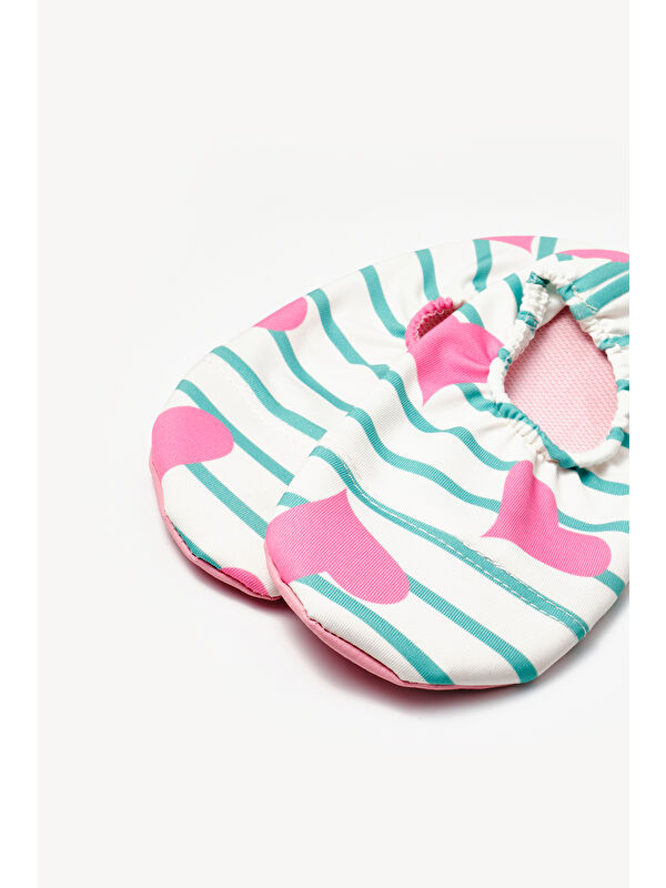 Pembe Kalp Desenli Kız Çocuk Deniz Ve Havuz Ayakkabısı - Görsel 3