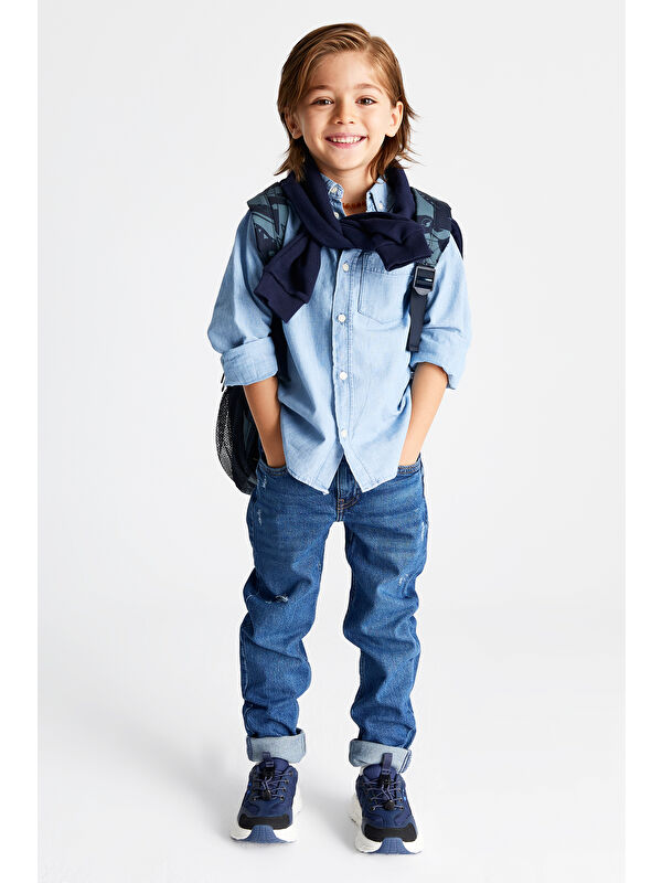 Reina Hafif Erkek Çocuk Lacivert Sneaker - Görsel 8