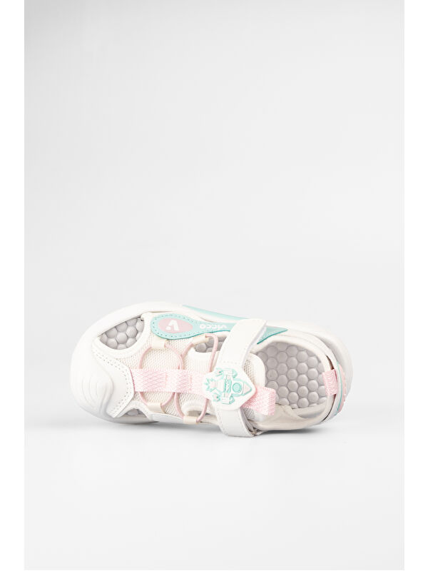 Rocket Işıklı Kız Okul Öncesi Beyaz Sandalet - Görsel 8