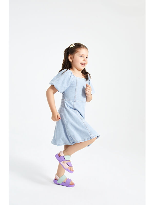 Krixi Hafif Kız Okul Öncesi Lila Sandalet - Görsel 9