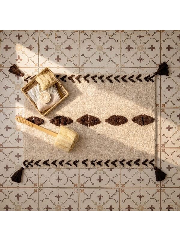 Evidea Soft Tufting Thek Banyo Paspası - Ekru - 60x90 cm