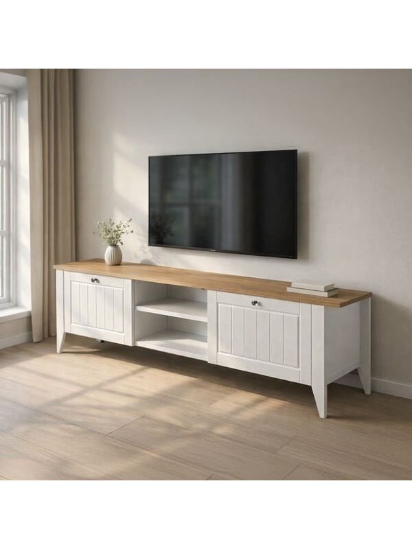 Just Home Mona Tv Ünitesi - Beyaz / Sepet - 160 cm