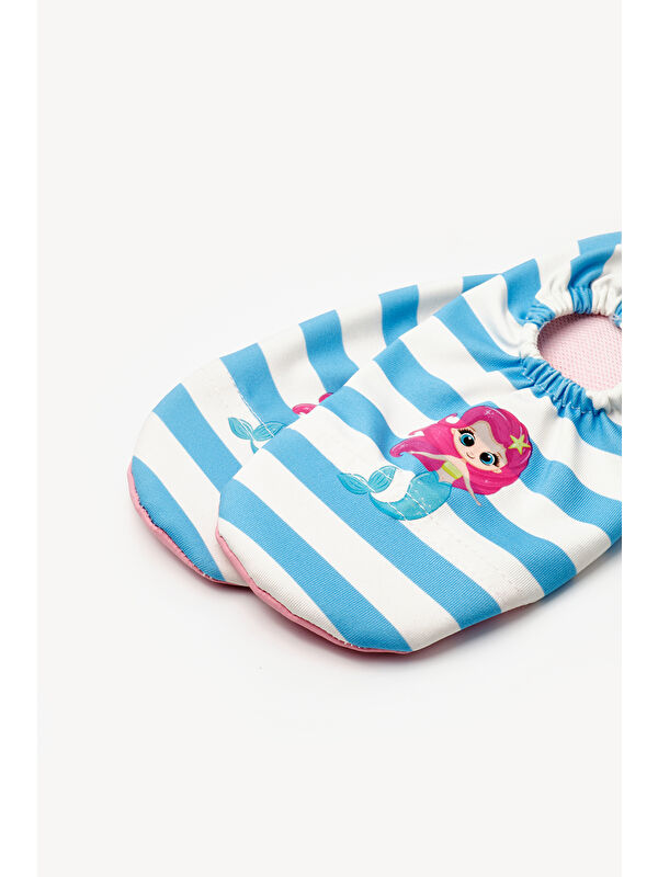 Mavi Deniz Kızı Desenli Kız Çocuk Deniz Ve Havuz Ayakkabısı - Görsel 3