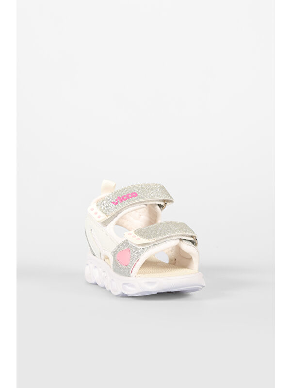 Roy Işıklı Kız Bebek Beyaz Sandalet - Görsel 4