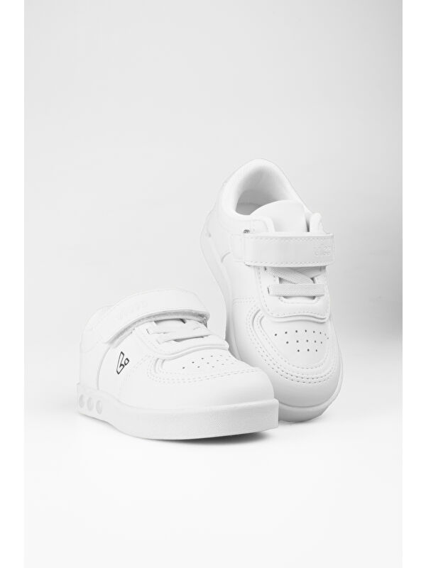 Sam Işıklı Unisex Bebek Beyaz Sneaker - Görsel 6