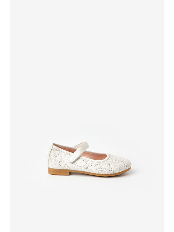 Beyaz Simli Cırtlı Kız Çocuk Ayakkabı - Görsel 3