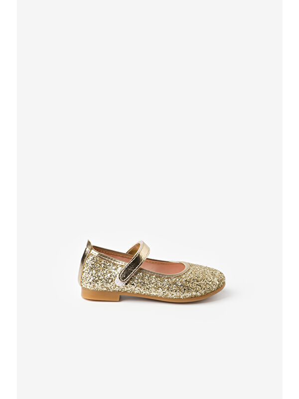 Gold Simli Cırtlı Kız Çocuk Ayakkabı - Görsel 3