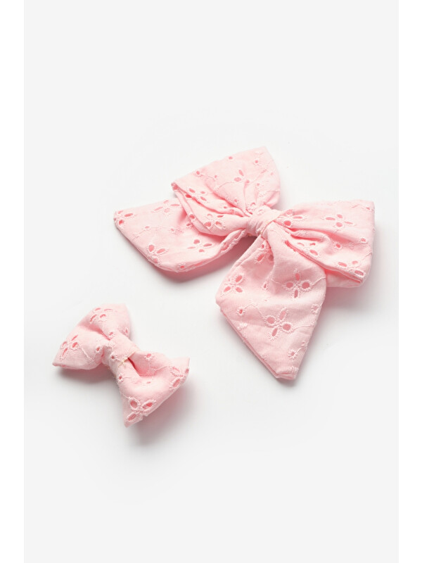 Le Mabelle Pembe Fisto Fiyonk Anne Kız Toka Set