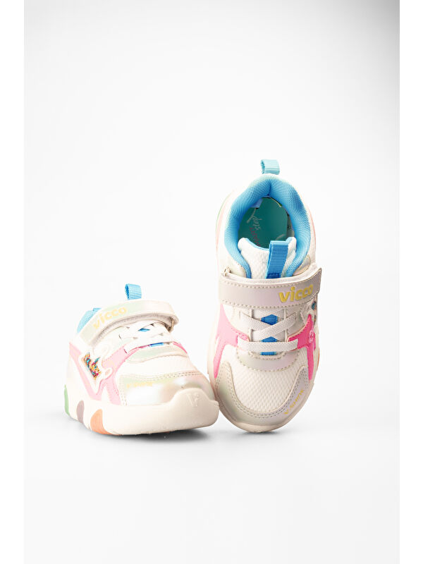 Queen Işıklı Kız Bebek Beyaz Spor Ayakkabı - Görsel 4