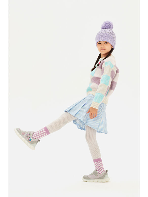 Süse Işıklı Kız Okul Öncesi Gümüş Spor Ayakkabı - Görsel 4