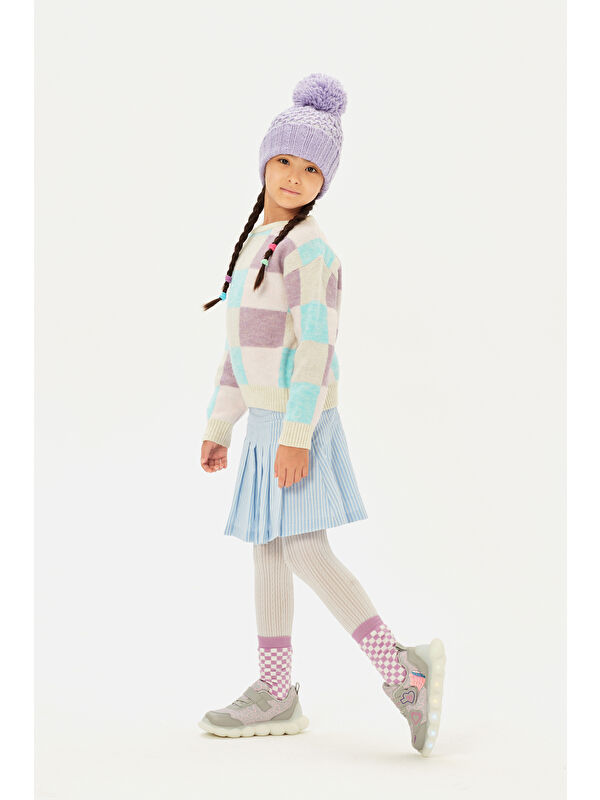 Süse Işıklı Kız Okul Öncesi Gümüş Spor Ayakkabı - Görsel 6