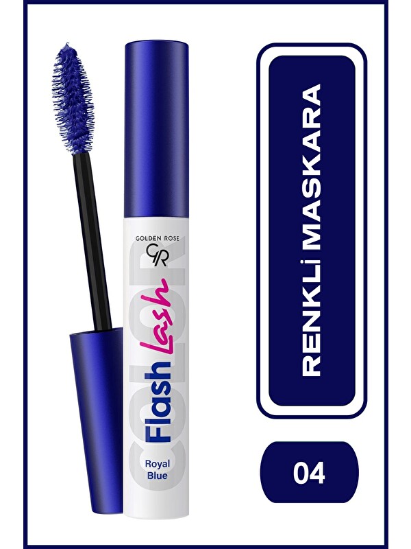 GOLDEN ROSE Suya Dayanıklı,Hacim Veren Flash Lash Renkli Maskara - No:04 Royal Blue