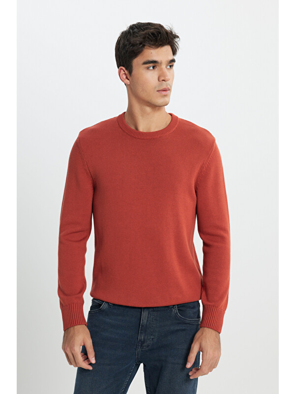 Lee Regular Fit Turuncu Triko Kazak