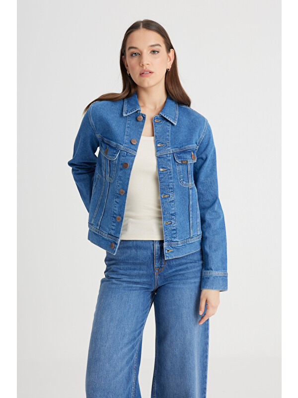 Lee Regular Fit Normal Kesim Açık Mavi Jean Jean Ceket