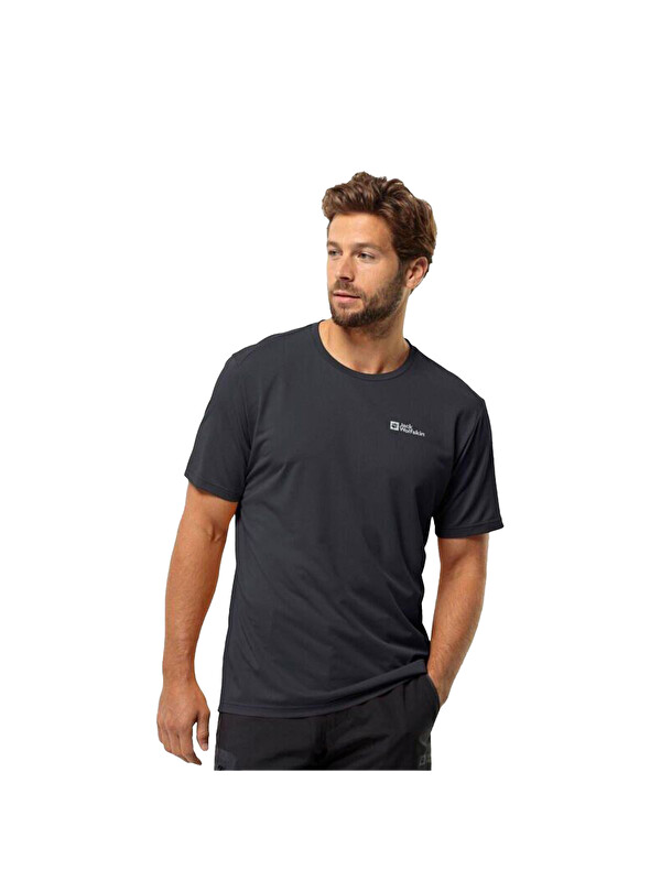 Jack Wolfskin Delgami Erkek Siyah Tişört