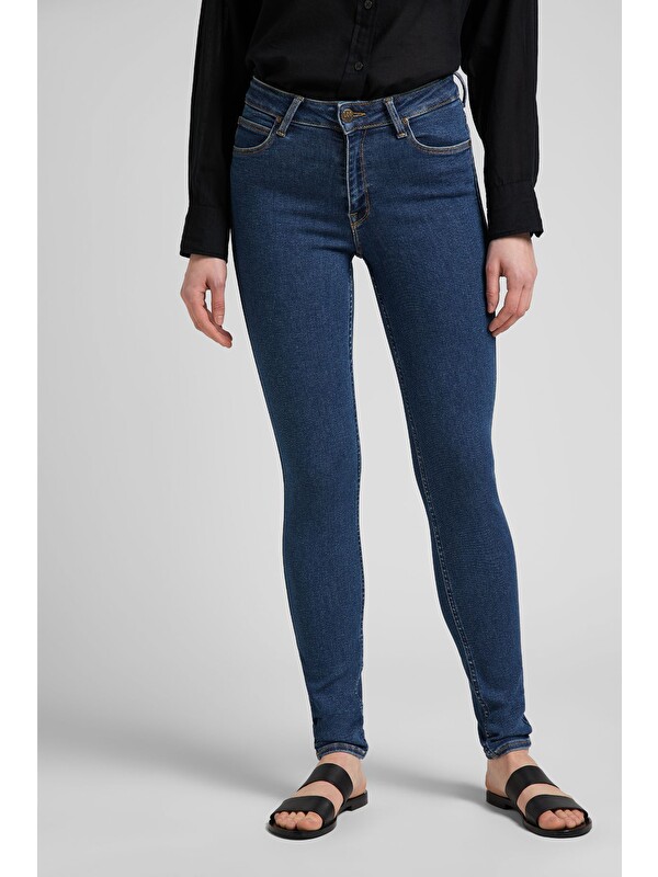 Lee Lacivert Forever Skinny Fit Yüksek Bel Jean Pantolon