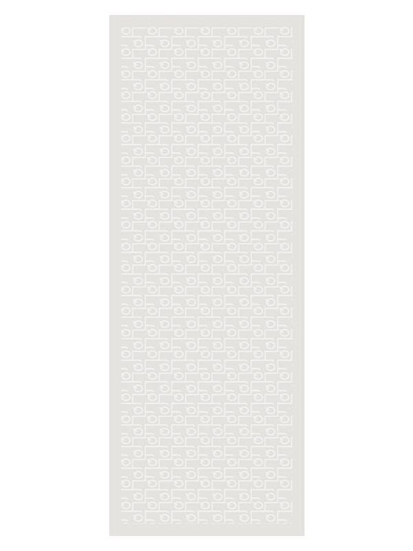 QEF İpek Jakar Monogram Şal Ekru
