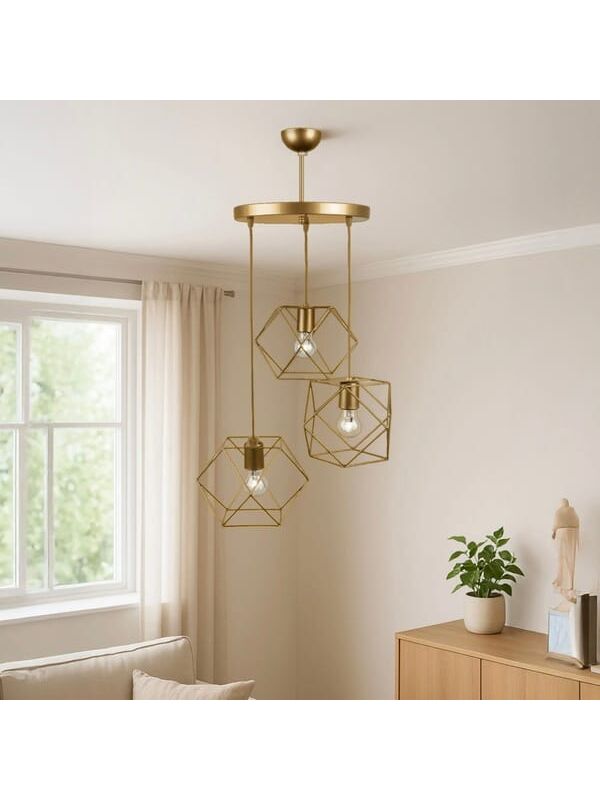 Nisa Luce Zambak 3'lü Tepsi Avize - Eskitme - 90x50x50 cm