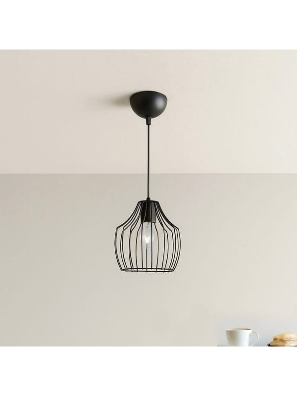 Nisa Luce Burgaz Modern Tekli Avize - Siyah - 65x20x20 cm