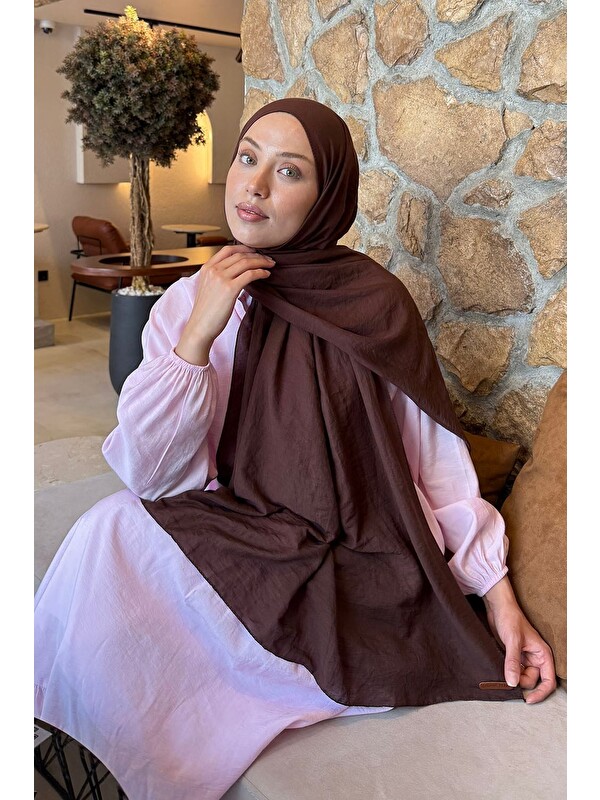 Lamelif Rami Şal Kahverengi