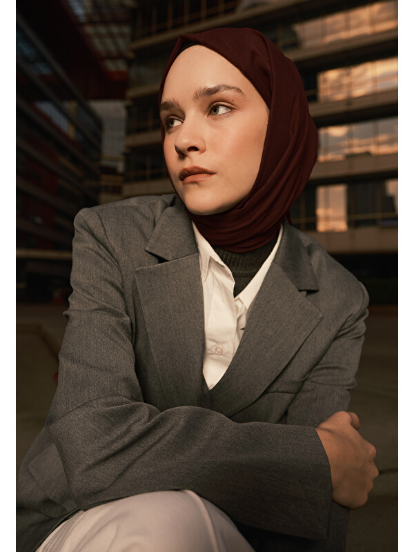 Fresh Scarfs İnce Pamuk Vual Şal Bordo