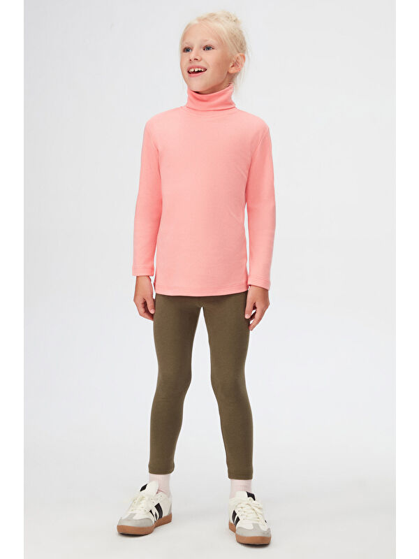 Lovetti Somon Basic Kışlık Tam Balıkçı Yaka Uzun Kollu Kız Çocuk Tişört