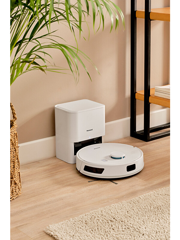Homend Alex Laser Power 1289H Otomatik Boşaltım Sistemli Yeni Nesil Moplu 10 KPA Robot Süpürge Beyaz
