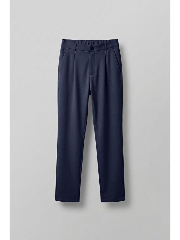Abluka Online Baggy Fit Beli Lastikli Rahat Erkek Pantolon Lacivert