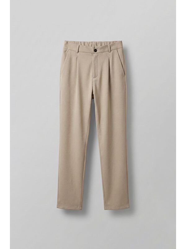 Abluka Online Baggy Fit Beli Lastikli Rahat Erkek Pantolon Bej