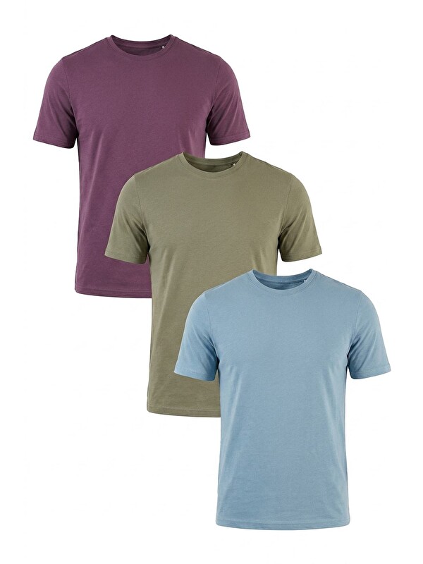 Buratti Pamuklu Regular Fit Bisiklet Yaka 3'lü Paket T Shirt 59020204S3