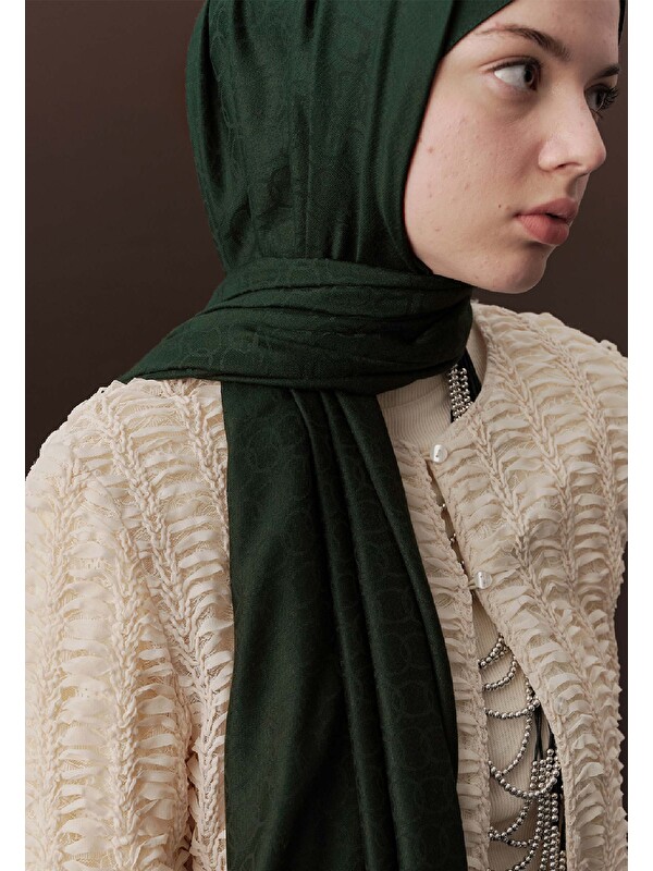 Fresh Scarfs Premıum Yünlü Düz Şal Zümrüt