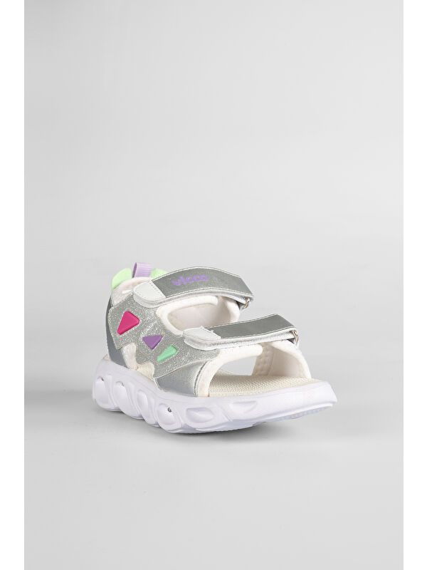 Hilda Işıklı Kız Çocuk Beyaz Sandalet - Görsel 5